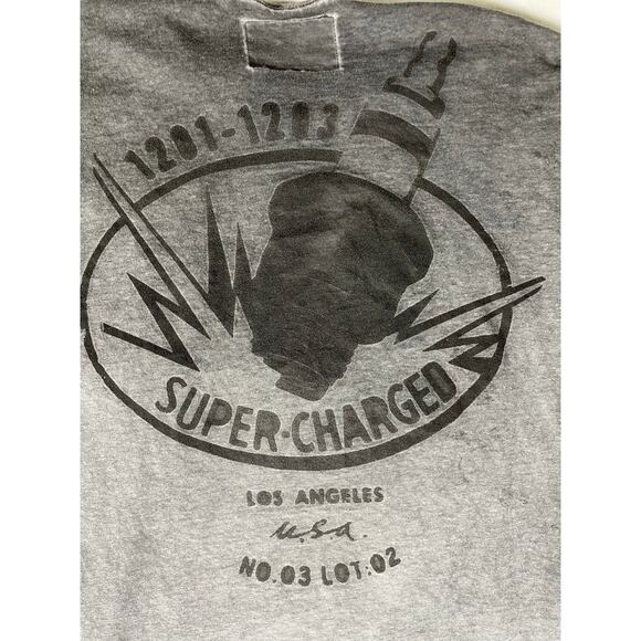 Guess XL Washed Gray Long Sleeve Tee Supercharged Graphic - Picture 8 of 8